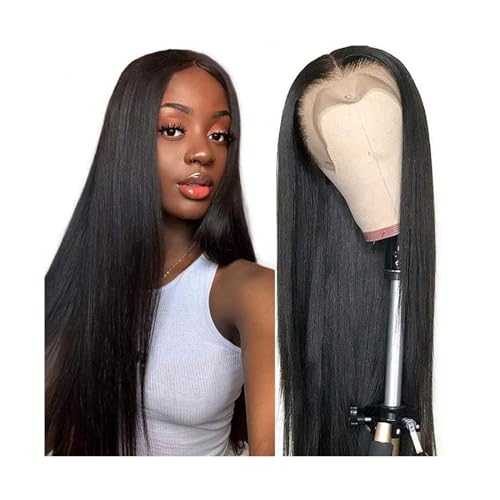 Perruque femme cheveux humains raides brésiliens de 35,6 à 101,6 cm