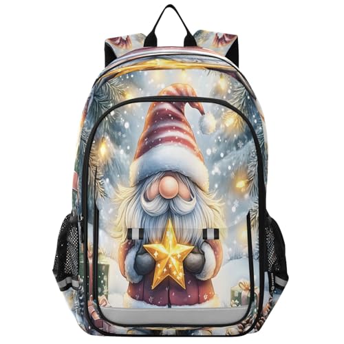 Kids Backpacks School Daypack College Bag Bookbag for Boys Girls Gnome Snow