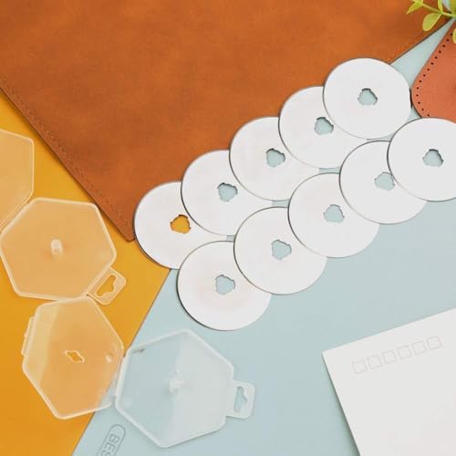 Rotary Cutter, Rotary Fabric Cutter with Safety Lock, Included Extra 10 Pack 45mm Blades, Rotary Cutter Tool for Fabric, Card, Clothes Making - 3