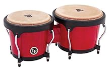 Sizes: 6 3/4" and 8" Body: Siam Oak, Color: Red Wood Head: Natural rawhide Hoops: Aspire EZ Curve Tuning lugs: 9/32", chrome Bongo Bottom: Steel, Cuban Style Hardware Finish: Black powder coated