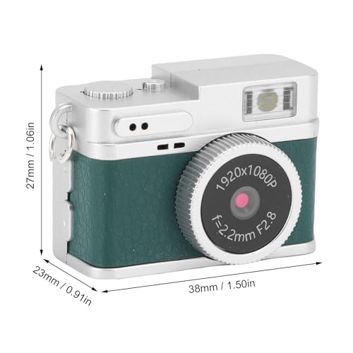Cámara digital retro portátil pequeña vintage verde miniatura 7
