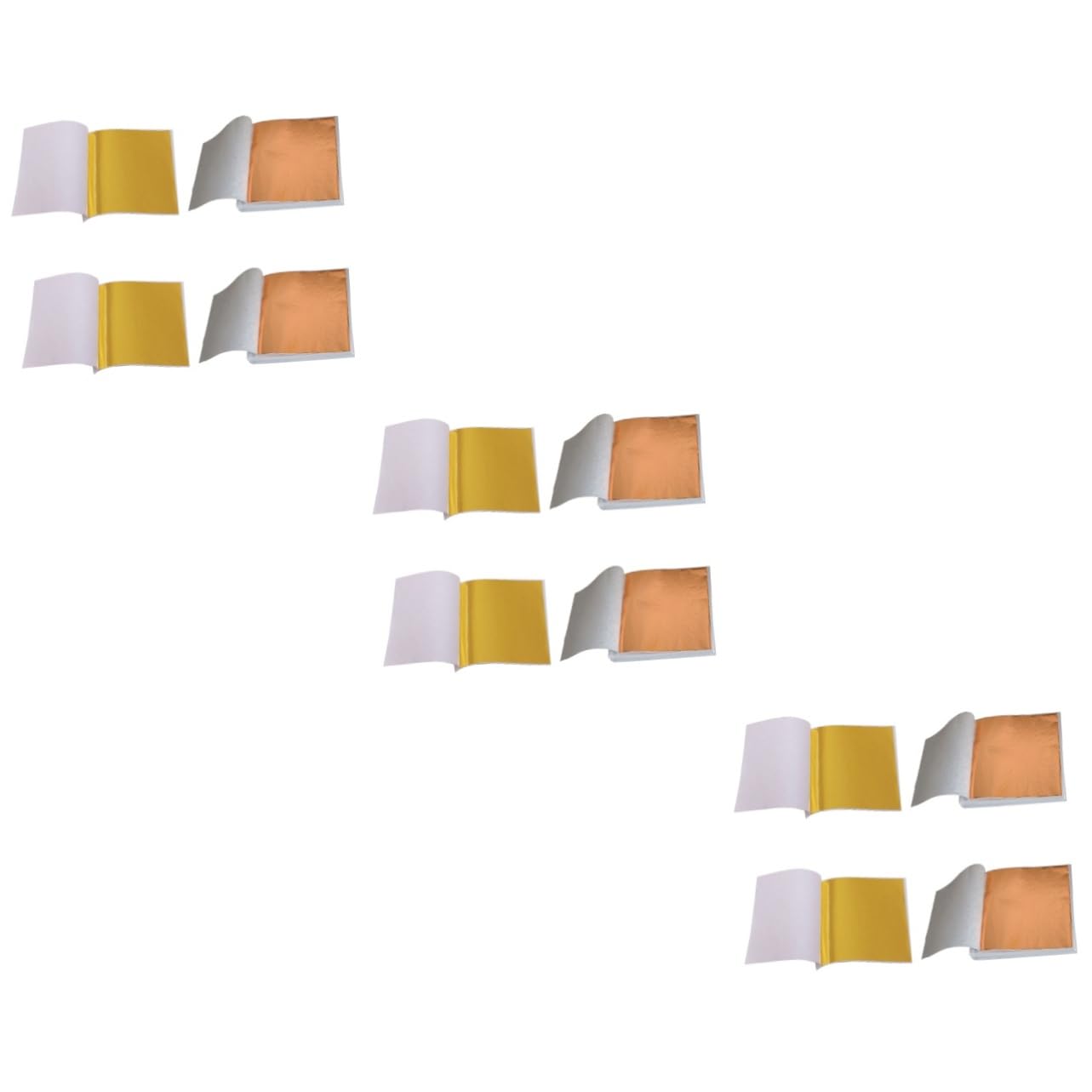 SEWACC 3sets Sheets Art Foil Paper Imitation Leaf Sheet Foil for Crafts Makeup Gilding Decoration 200sheets*3