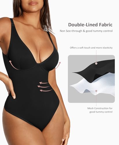 Feelingirl Shapewear Bodysuits For Women Tummy Control Thong Body Suit Body Shaper thumb #2