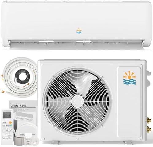 Oylus 12000 BTU Mini Split Ac/Heating System - 19 SEER2 Mini Split AC Unit with Heat Pump, 115V Energy Efficient Ductless AC Unit Up to 750 Sq.Ft with Installation Kit