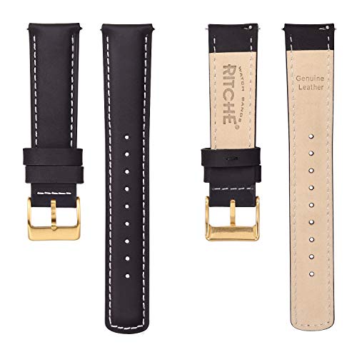 Image of Ritche Christmas Gift Quick Release Leather Watch Bands Genuine Watch Straps for Men Women Top Grain Leather Watch Strap, White Elephant Gifts, Stocking Stuffers for Men, Father's Day gifts