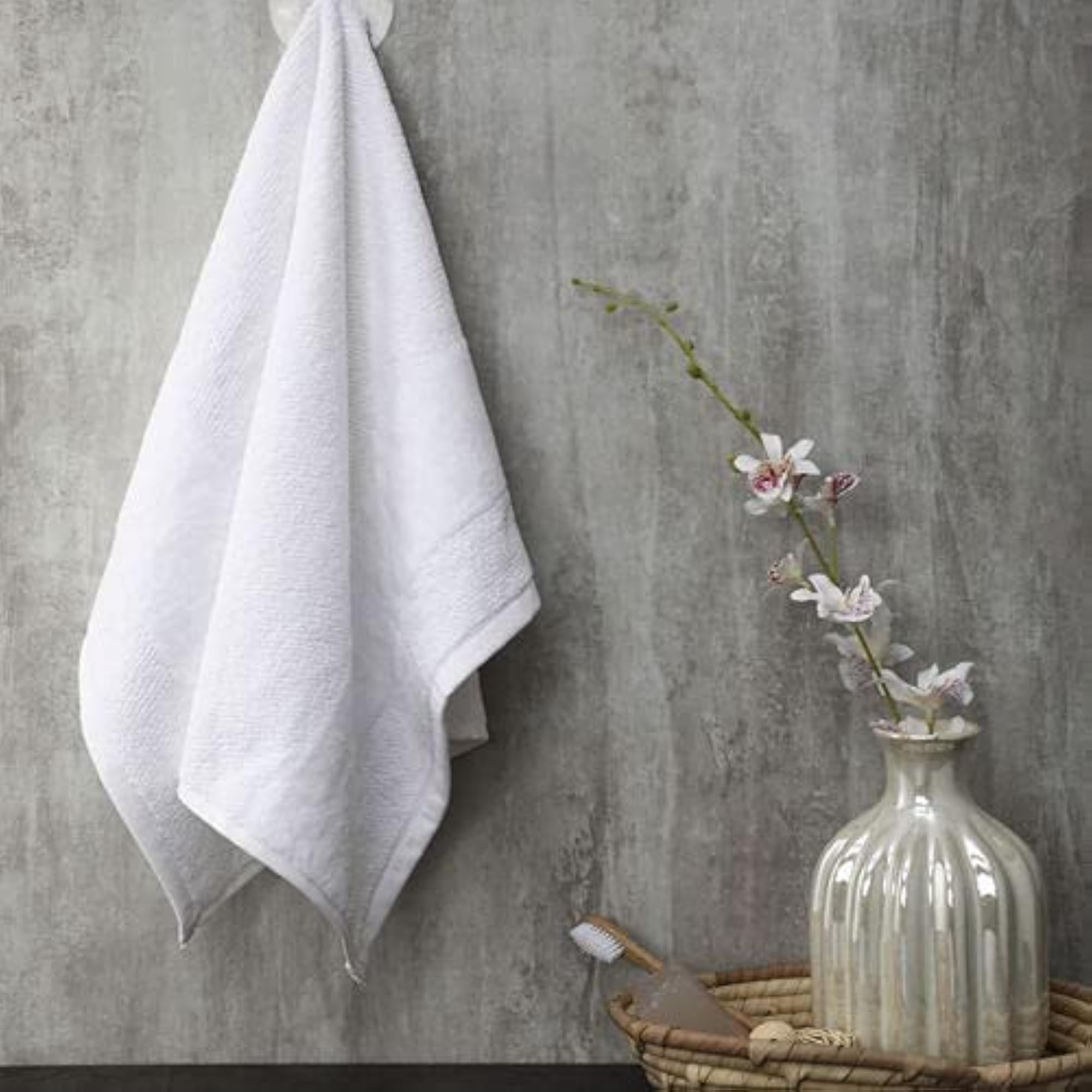 Quick Dry Solid Cotton Face and Hand Towel Set