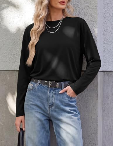 Ekouaer Long Sleeve Shirts for Women Oversized Tops Fall Clothes 3 Pack M - image 5