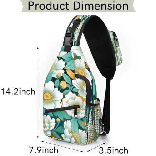 Bolso tipo Slings para mujer y hombre con diseño floral miniatura 2