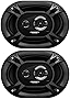 Sound Storm Laboratories SSL EX369 6x9 300W 3-Way Stereo Speakers with 4 Ohm Impedance Pair, Poly Injection Woofer Cone, and Rubber Surround, Black