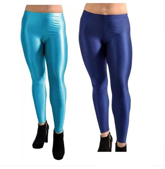 cron New Trend Shiny Churidar Leggings Combo for Women and Girls (Pack of 2) (XL, Nevy Blue & Sky Blue)-picture-16