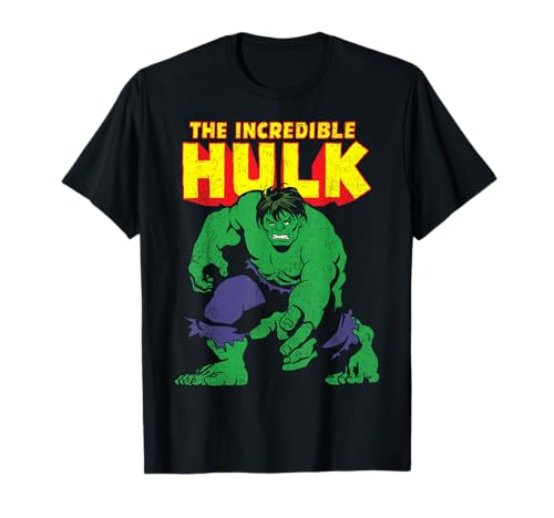 Marvel Classic The Incredible Hulk Distressed Portrait T-Shirt Small