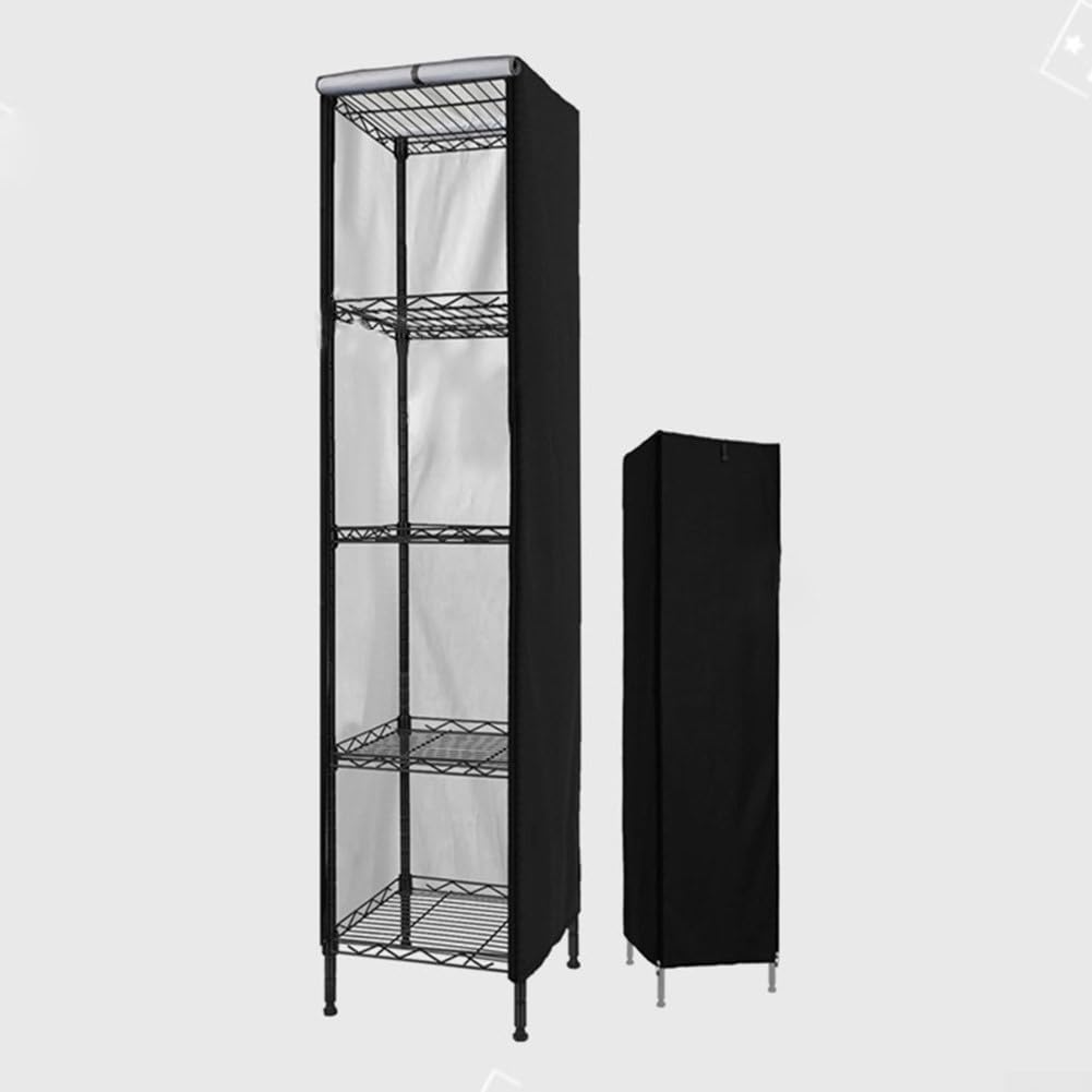 Copertura per scaffalature metalliche, impermeabile, antipolvere, protezione per mobili da esterno, con cerniera e design arrotolabile, 127 x 30 x 30 cm, nero (210D)
