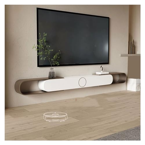LynsEt Wall Mounted TV Cabinet Expandable Floating TV Stand, Wall Mounted Entertainment Center with Storage and Open Shelf, Modern Media Console Cabinet for Living Room Bedroom Floating TV Stand