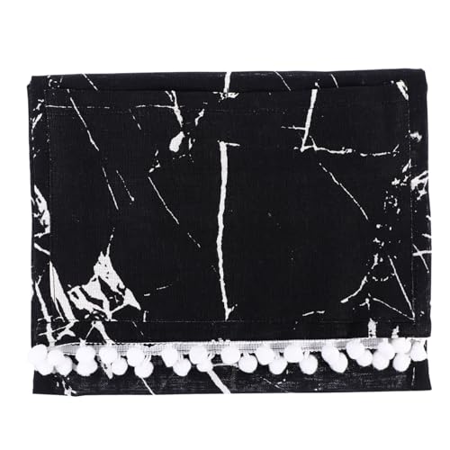 UKCOCO de Microondas con Diseño de Mármol Negro Funda Antipolvo para Horno Microondas Protector Decorativo y Funcional para Cocinas y