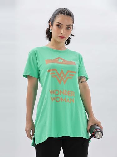 Image of 9shines Label Cotton Plus Size Long T-Shirt Tunic | Hip Covering Regular Top Nightwear| Sleepshirt Lounge wear for Women with Pocket (M-7XL)