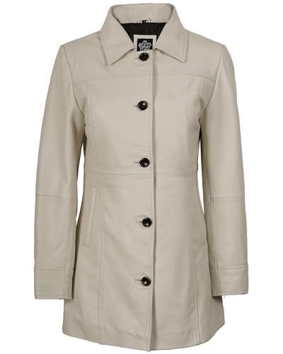 Image of Blingsoul Women's Lambskin Leather Car Coat - Vintage Real Long Leather Jacket for Women