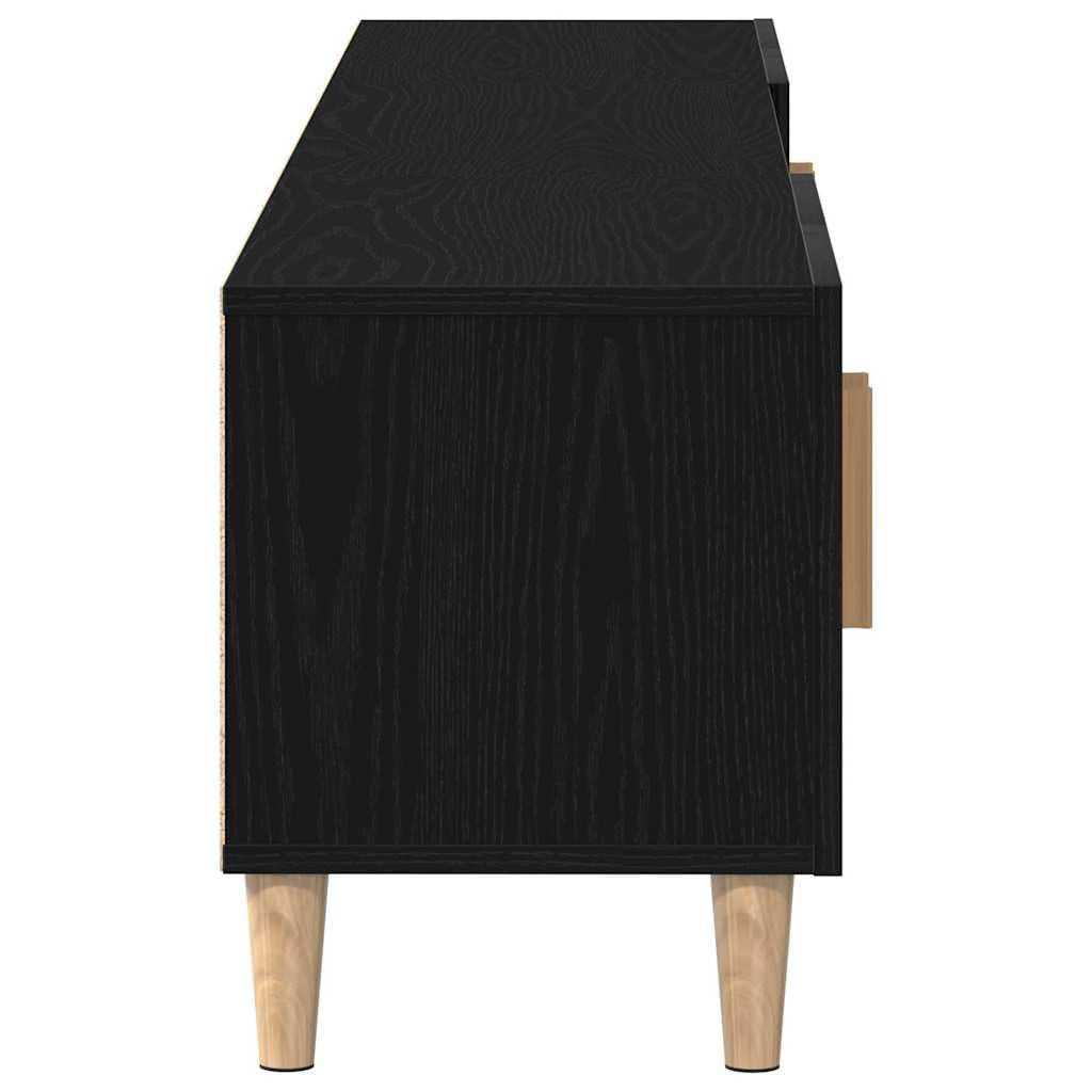vidaXL Gabinete de TV Roble Negro 180 x 31,5 x 40 cm, Mueble Moderno para TV Rectangular, Consola Multimedia, Estante de almacenaje, Decorativo para tu hogar