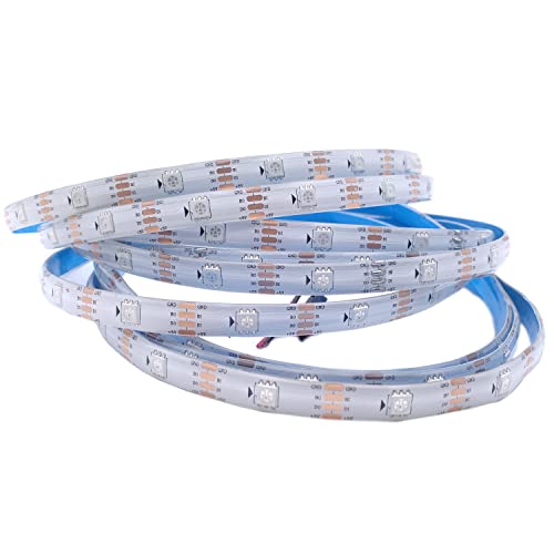 Image of DC 5V WS2813 Led Strip Light Dual Signal Individually Addressable 5m 30 LEDs WS2812B Updated Black White PCB (White PCB IP65, 5M 30LED /M)