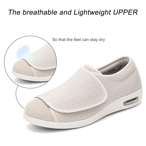 SPR&JOY Diabetic Shoes for Women, Women's Wide Width Elderly Shoes, Lightweight Adjustable Closure Breathable, Swollen Feet Edema Walking Sneakers2