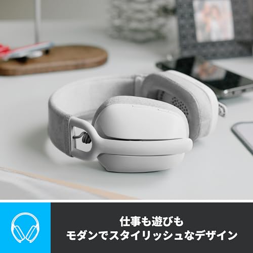 ロジクール Bluetooth ワイヤレスヘッドセット Zone Vibe 100 軽量 185g マイク付き iPhone iPad PC スマホ 対応 ZoneV100OW オフホワイト 国内正規品 メーカー