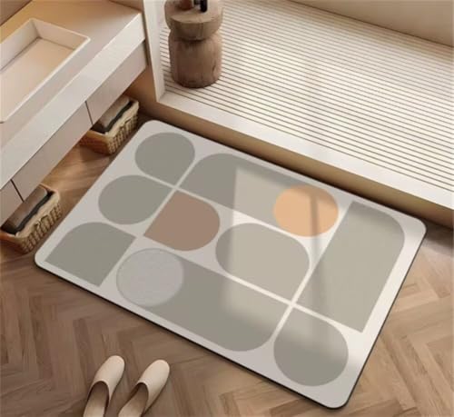 Tapis de bain antidérapant absorbant en diatomite douce haut de gamme 70x120cm