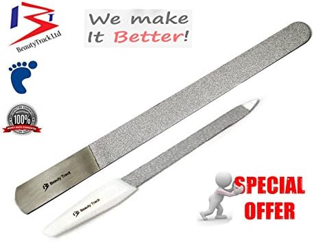 Nail File - Diamond Deb - Nail File Set - Foot Dresser Stainless Steel - Double Sided Diamond Dust Coating - Podiatry Foot Care Instruments - Professional Quality Product - Chiropody File
