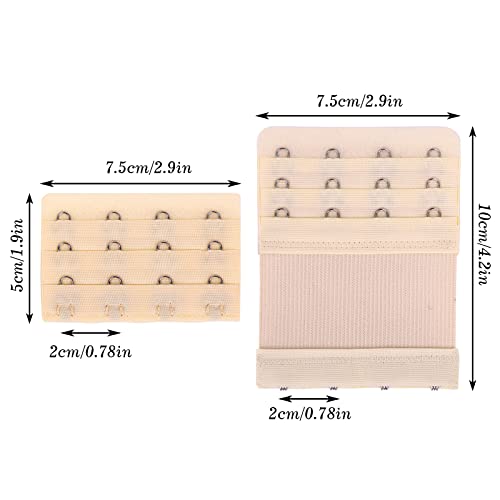 Lusofie 6 Stück BH Verlängerung BH Erweiterung Weich Bequem Elastisch BH Trägerverlängerung 4 Haken 3 Reihen BH Verlängerer für Damen Bra Extender (Hautfarbe, Weiß, Schwarz)