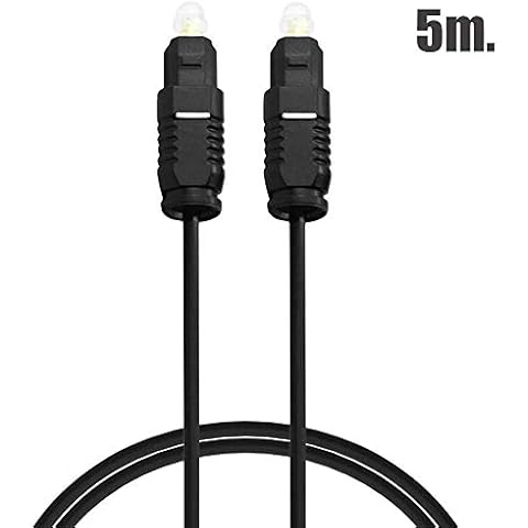 Cable Toslink Audio Digital Fibra Optica OcioDual 5m Negro Cover