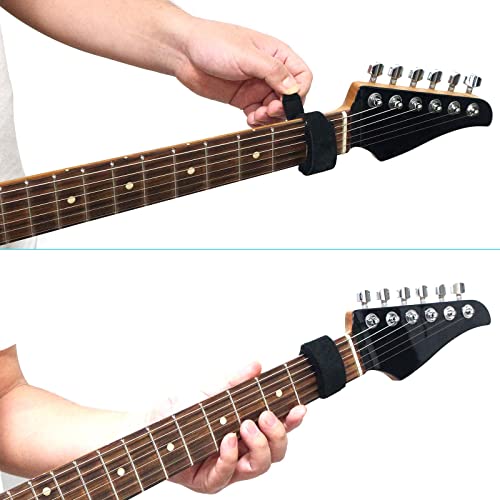 Rockhouse String Muter, Universal Guitar Fret Dampener, String Wraps For 4-String, 6-String Instruments Black 2-Pack(Small, Medium) #TOP3