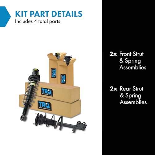 Image of TRQ Front and Rear Strut & Coil Spring Assembly Set Driver & Passenger Sides Compatible with 04-09 Toyota Prius
