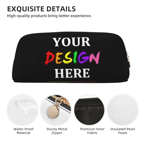 Image of Custom Letter Pencil Case for Kids with Name Photo Image, Personalized Pencil Box for Women Men, Pen Pouch Organizer School Supplies for Teen Students