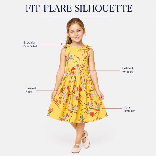 Image of Miss Lavish London Kid Dress for Girls, Shoulder Bow Printed Party Dress, Summer Dress for Girls, Kids Printed Dress for Birthday, Vacation, Wedding & Festival Girls Dresses