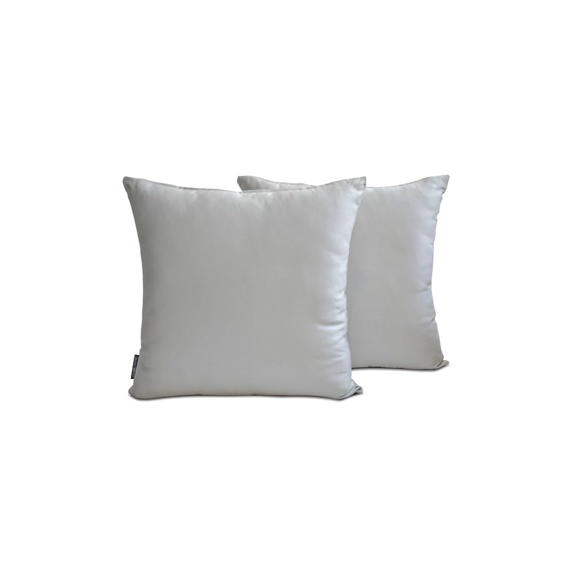 The HomeCentric Decorative Cushion Covers Light Gray Pack of 2, 35x35 cm (14"x14") Satin Solid Pillow Covers For Sofa, Solid Modern Style - Light Gray Slub Satin