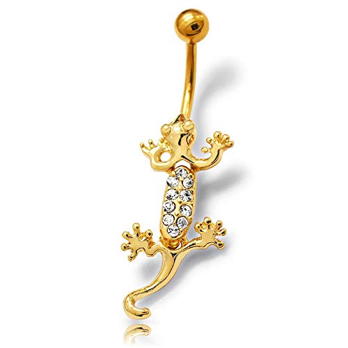 INOKI - Banane de Nombril Acier Gold Salamandre