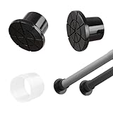 INCREWAY 4 Sets Stangenendkappen, Endkappe für Spannstangen, rutschfest, wasserdicht, Gummikappe, passend für 22–25 mm Teleskopstangen (schwarz)