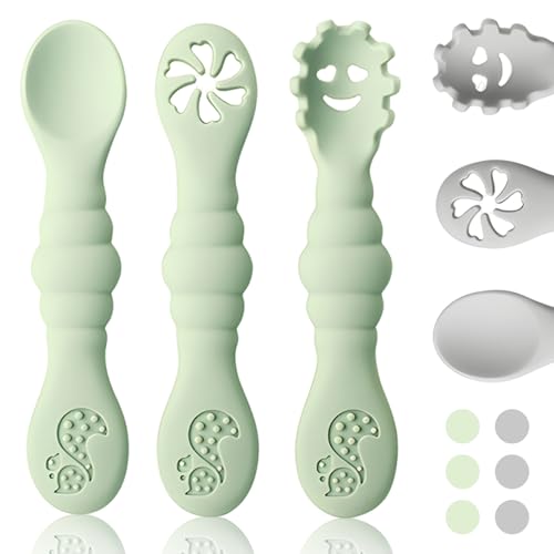 ORAGKE Esslernlöffel Baby BPA-frei, 6er Set Babylöffel Silikon Lernlöffel Weich, Baby Löffel für Beikost, Blw, Zubehör zum Selber Essen,...