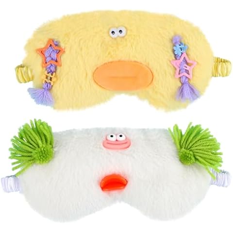 2 Pack Cartoon Plush Eye Masks for All Cover
