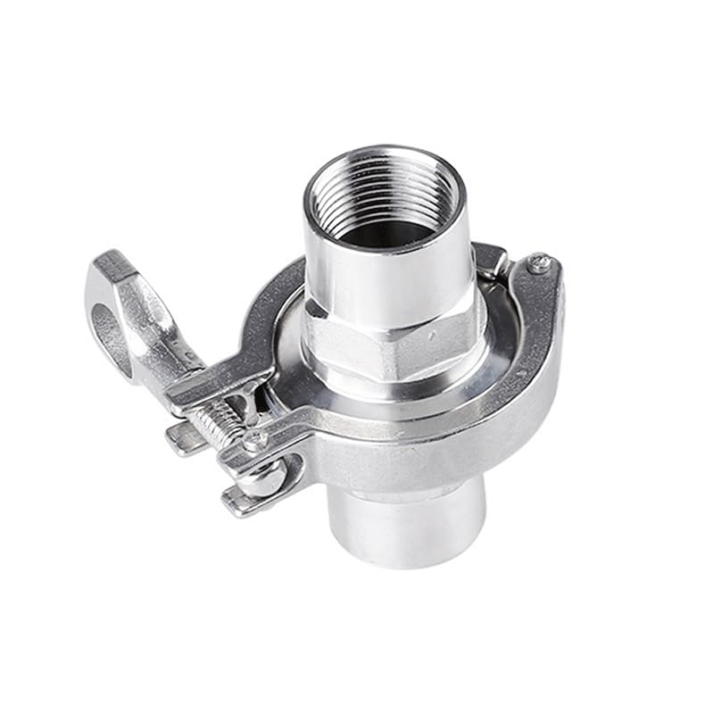 Adaptador de virola con rosca y junta de acero inoxidable 304 para abrazadera triple de 1 unidad