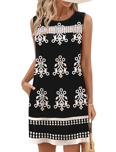 Image of WIHOLL Summer Dresses for Women 2026 Beach Vacation Spring Fashion Clothing Lace Mini Tank Dress with Pockets