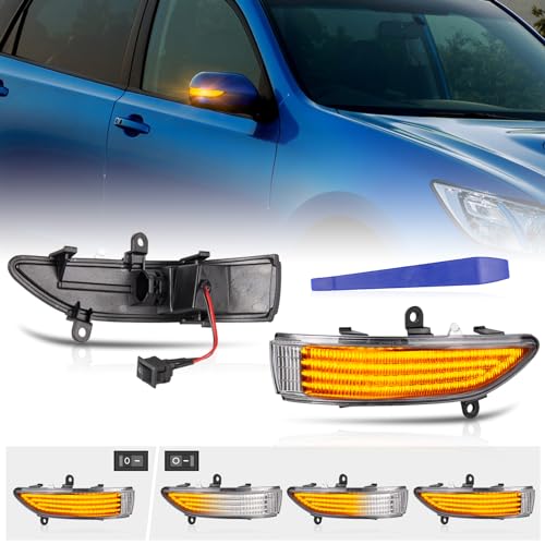 POPMOTORZ スバル LED 流れる ドアミラーフォレスター SH後 レガシィ BLBP後 BMBR前ドアサイドミラー流れる LED ウインカー サイドシーケンシャル【車検対応】【流れる/全点滅 切替可能】 アウトバック BP後BR前 クリアレンズ