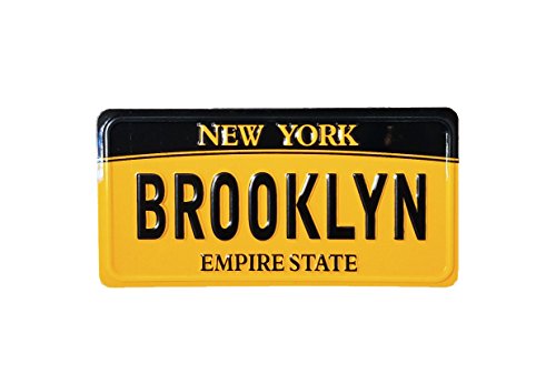 Imán mini placa metálica New York souvenir 3" x 1.5" miniatura 1