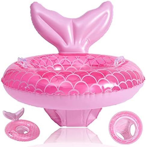 Pipihome Baby Swimming Float Ring for 3-36 Months, Inflatable Baby Swim Float with Float Seat, Swim Pool Bathing Accessories for Children Kids Infants and Toddlers