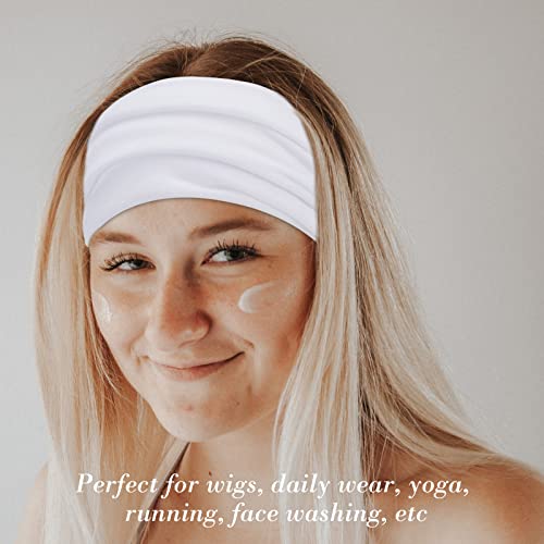Wecoe 6 Pack White Headbands For Women Wide Elastic Headbands Fashion African Headbands For Wigs Head Wrap Knotted Headbands Sports Running Workout Yoga Headbands Halloween Hair Accessories For Women #TOP5