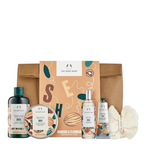 The Body Shop Nourish & Flourish Shea Body Care Gift Set, Vegan, 5-Piece Gift Set