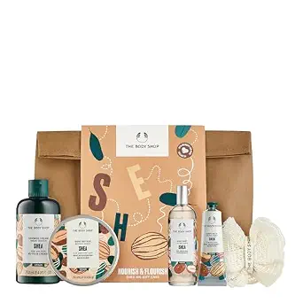 The Body Shop Nourish & Flourish Shea Body Care Gift Set, Vegan, 5-Piece