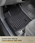 Car Floor Mats for Toyota 4Runner: 2003-2009 (4th Gen) Cargo Trunk Liner, All Weather Accessories Rubber Carpet Custom Fit for Toyota 4 Runner 2003 2004 2005 2006 2007 2008 2009 SUV (Only 5 Seat Model