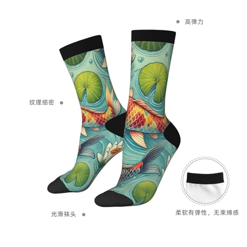 Men'S Crew Socks Koi Fish Japanese Novelty Socks For Work,Casual,Sports Socks 6