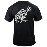Bone Frog LLTB Tri-Blend Shirt - US Navy Special Forces Veteran Tee - Patriotic Honor Fallen Frogmen Seal Apparel (US, Alpha, X-Large, Regular, Regular, Black)
