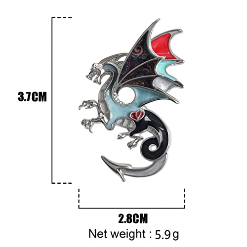 Image of WEVENI Alloy Fantasy Dinosaur Dragon Brooch Enamel Pins for Women Lady Girl Fashion Jewelry Gift