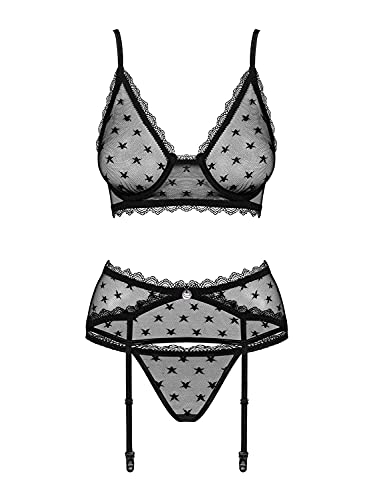 Ensemble Astralya Noir Obsessive L/XL pour sublimer vos soirées romantiques